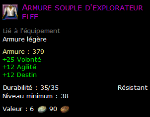 Armure souple d'explorateur elfe