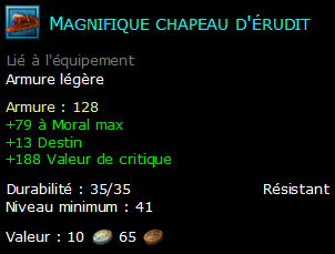 Magnifique chapeau d'érudit