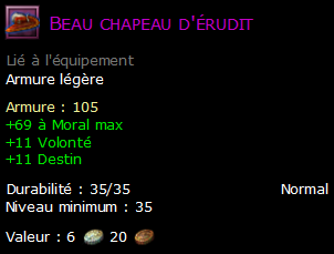 Beau chapeau d'érudit