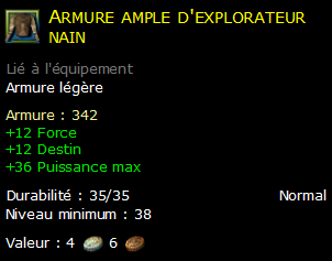 Armure ample d'explorateur nain