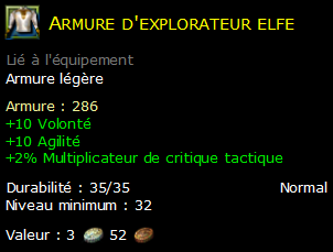 Armure d'explorateur elfe