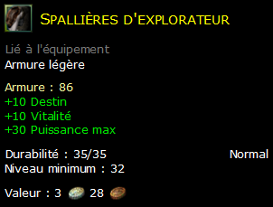 Spallières d'explorateur