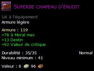 Superbe chapeau d'érudit