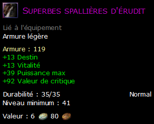 Superbes spallières d'érudit