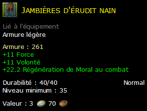 Jambières d'érudit nain