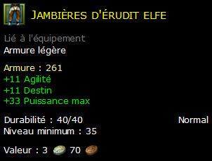 Jambières d'érudit elfe