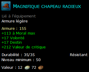 Magnifique chapeau radieux