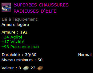 Superbes chaussures radieuses d'Elfe