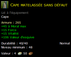 Cape matelassée sans défaut