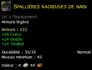 Spallières radieuses de nain