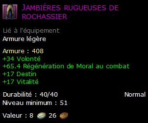 Jambières rugueuses de rochassier