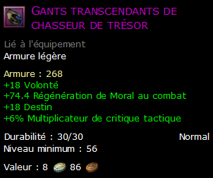 Gants transcendants de chasseur de trésor