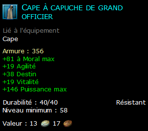 Cape à capuche de grand officier