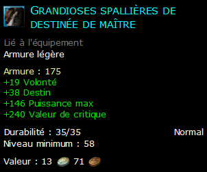 Grandioses spallières de destinée de maître