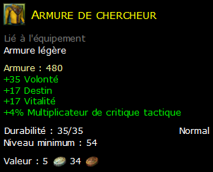 Armure de chercheur