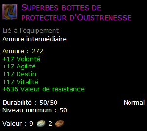 Superbes bottes de protecteur d'Ouistrenesse