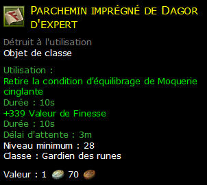 Parchemin imprégné de Dagor d'expert