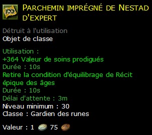 Parchemin imprégné de Nestad d'expert