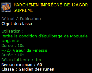 Parchemin imprégné de Dagor suprême