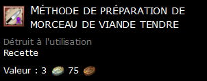 Méthode de préparation de morceau de viande tendre