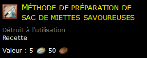 Méthode de préparation de sac de miettes savoureuses