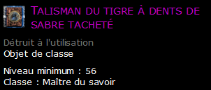 Talisman du tigre à dents de sabre tacheté