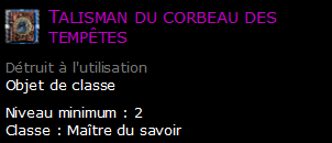 Talisman du corbeau des tempêtes
