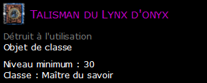 Talisman du Lynx d'onyx