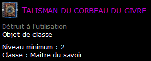 Talisman du corbeau du givre