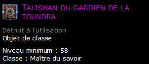 Talisman du gardien de la toundra