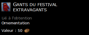 Gants du festival extravagants