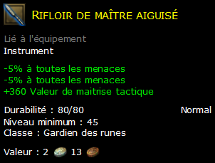 Rifloir de maître aiguisé