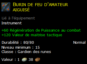 Burin de feu d'amateur aiguisé