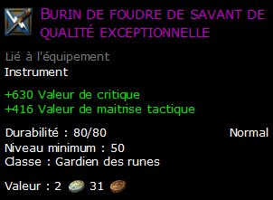 Burin de foudre de savant de qualité exceptionnelle