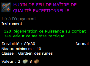 Burin de feu de maître de qualité exceptionnelle