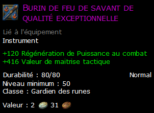 Burin de feu de savant de qualité exceptionnelle