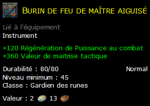 Burin de feu de maître aiguisé