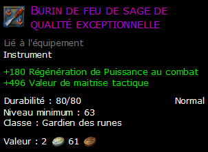 Burin de feu de sage de qualité exceptionnelle