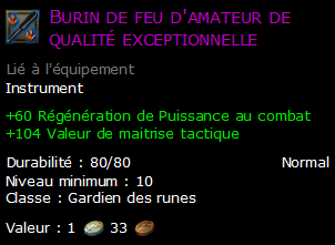 Burin de feu d'amateur de qualité exceptionnelle