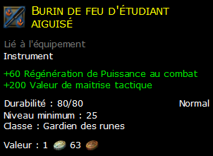 Burin de feu d'étudiant aiguisé