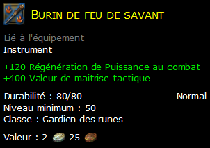 Burin de feu de savant