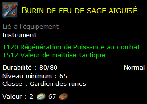 Burin de feu de sage aiguisé