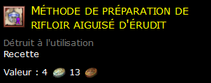 Méthode de préparation de rifloir aiguisé d'érudit