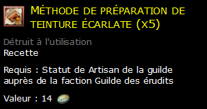 Méthode de préparation de teinture écarlate (x5)