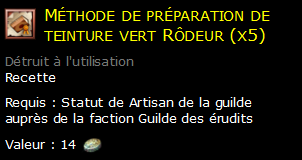 Méthode de préparation de teinture vert Rôdeur (x5)