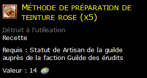 Méthode de préparation de teinture rose (x5)