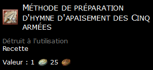 Méthode de préparation d'hymne d'apaisement des Cinq armées