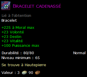 Bracelet cadenassé