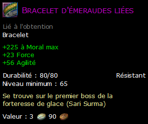 Bracelet d'émeraudes liées