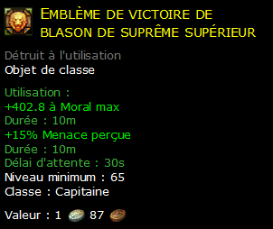 Emblème de victoire de blason de suprême supérieur